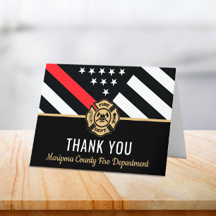 Brandfighter Flagga First Responder Fire Departmen Tack Kort