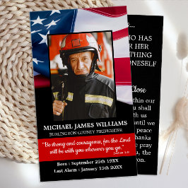 Brandfighter Memorial USA flagga Beeral Prayer Car Visitkort