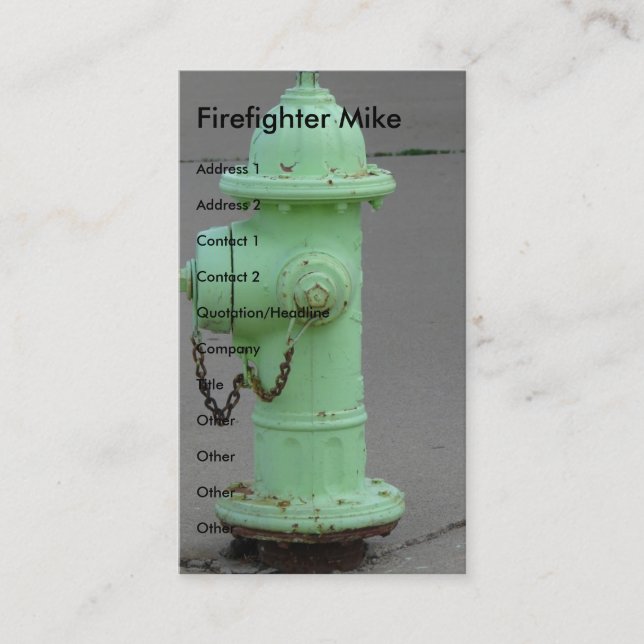 Brandfighter Mike Visitkort (Framsida)