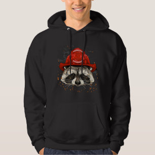Brandfighter Raccoon Fire Department Fireman Sopor Hoodie