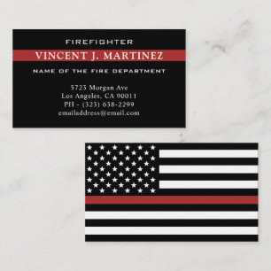 Brandfighter Thin Red Line Fire Department Visitkort