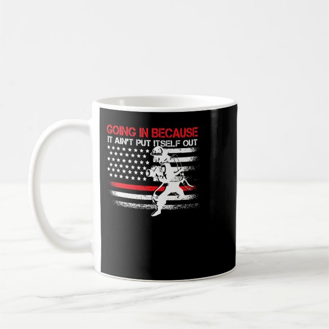 Brandfighter US American Flagga Thin Red Line Kaffemugg (Vänster)