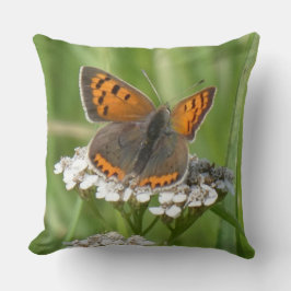 Brandfjäril på vita blommor Dekorativ kudde