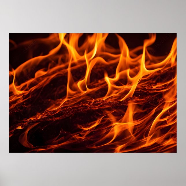 Brandflammakro i eldstad poster (Framsidan)