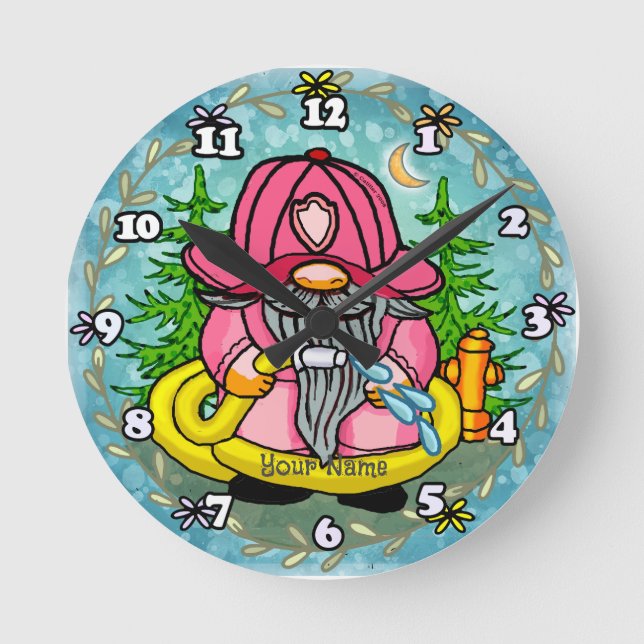 Brandgubbe gnome  rund klocka (Framsida)