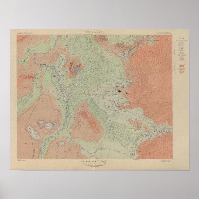 Brandhål Geyser Basin Poster (Framsidan)