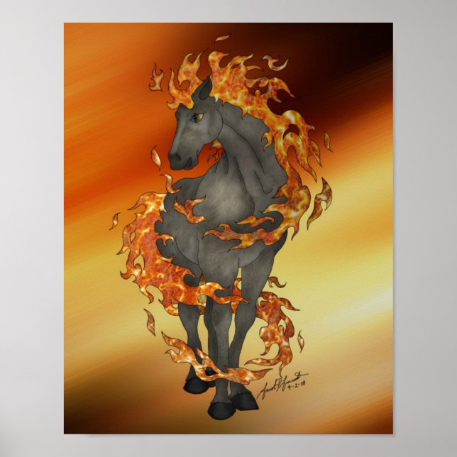 Brandhäst (16 x 20) Poster (Framsidan)