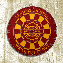 Brandhus Fire Station Fireman Dartboard och Darts Darttavla