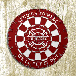 Brandhus Fire Station Fireman Dartboard och Darts Darttavla