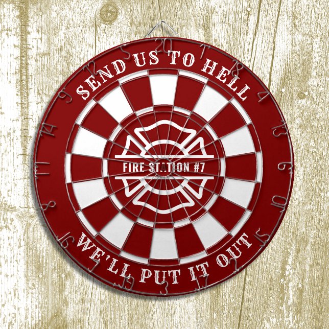 Brandhus Fire Station Fireman Dartboard och Darts Darttavla (Skapare uppladdad)