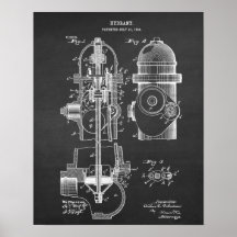 Brandhydrant Blueprint Patent Art nr 6