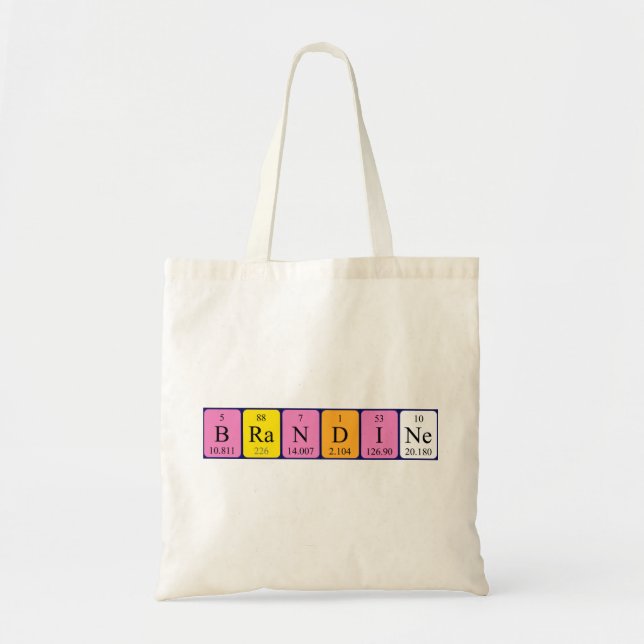 Brandine Periote bord namn tote bag Tygkasse (Framsidan)