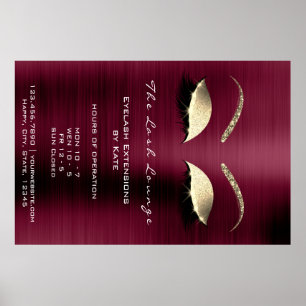 Branding Beauty LashGlam Burgundy Guld Glitter Poster
