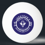 Branding Blue Beer Badge Bachelor Party Branding Pingisboll<br><div class="desc">Navy Blue Beer Badge Bachelor Party Branding with grooms namn and party månad and year date.</div>