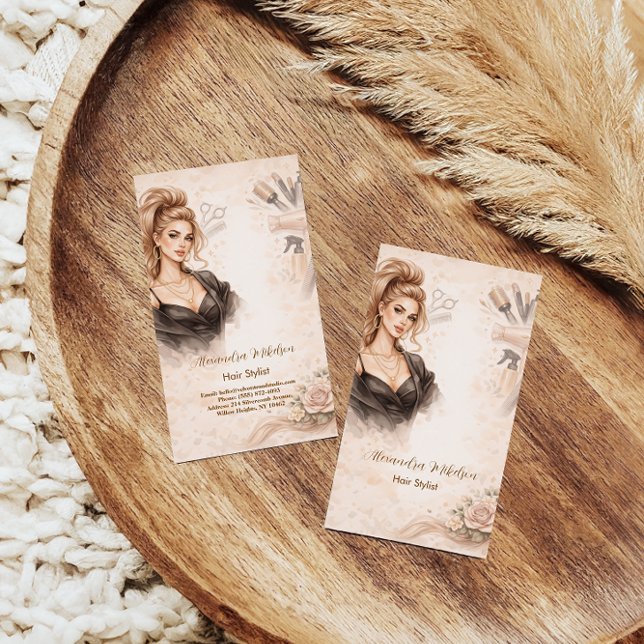 Branding för Blush Portrait Hair Studio Visitkort (Skapare uppladdad)