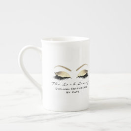 Branding Lash Extension Beauty Studio Guld White Benporslin Mugg