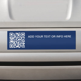 Branding QR Code Navy Blue Text Business Corporate Bildekal