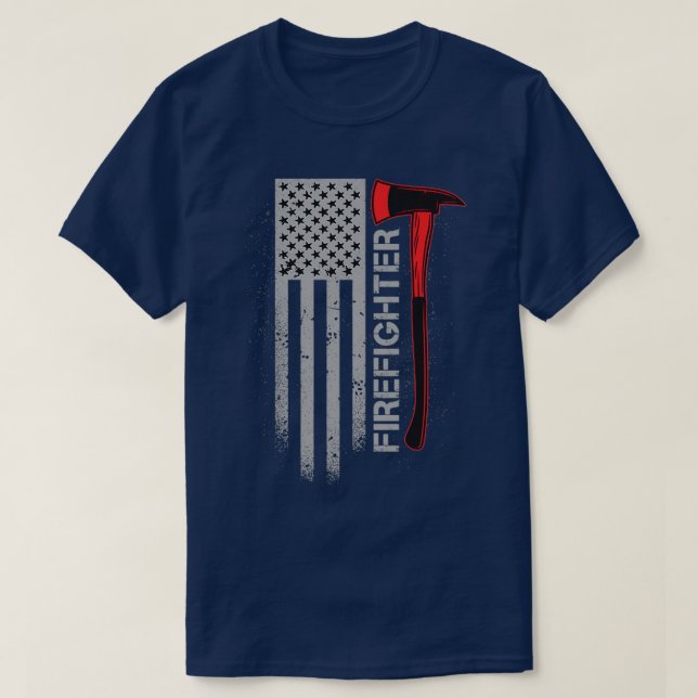 brandkampyxa med american flagga grunge Classic T Shirt (Design framsida)