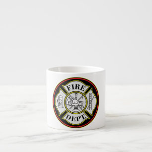 Brandkårens runda märke espressomugg
