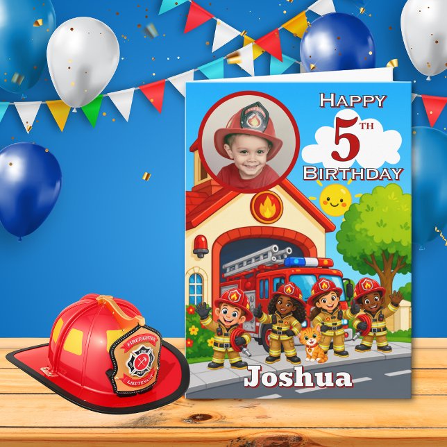 Brandkort för brandman 5-årsdag kort (Skapare uppladdad)
