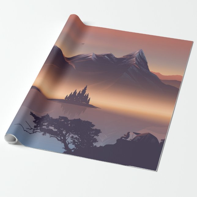 Brandlägret nära sjö presentpapper (Utrullad)