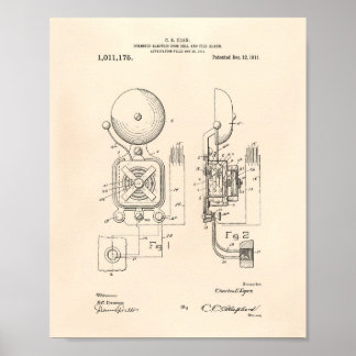 Brandlarm 1911 Patent Art - Gammal peper Poster