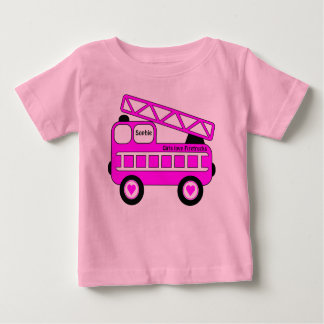 Brandlastbilsdesign för Cute Bright Rosa Girls T-shirt
