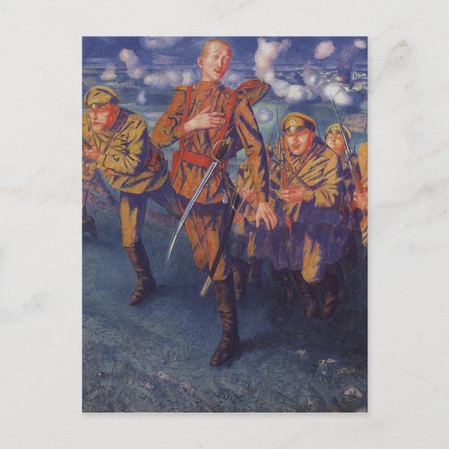 Brandlinjen av Kuzma Petrov-Vodkin Vykort (Framsida)