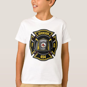 Brandman ADD NAME Räddningstjänst Räddningsteam T Shirt