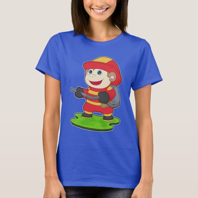 Brandmän apor brandkår t shirt (Framsida)