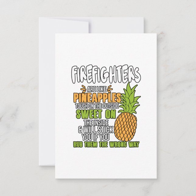 Brandmän är som ananas. tack kort (Framsida)