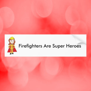 Brandmän är Toppen Heroes Female Funny Bildekal