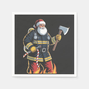Brandman Brandbil Julgran Tomte Jul Pappersservett