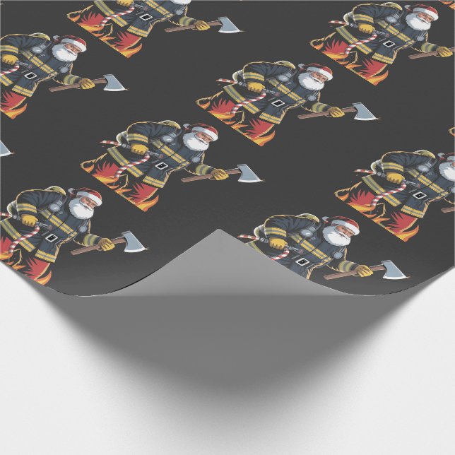 Brandman Brandbil Julgran Tomte Jul  Presentpapper (Hörn)