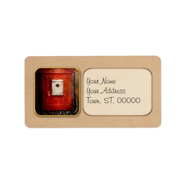 Brandman - brandbox adressetikett (Framsidan)