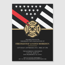 Brandman Brandkårsutbildning Räddare Magnetisk Inbjudningskort