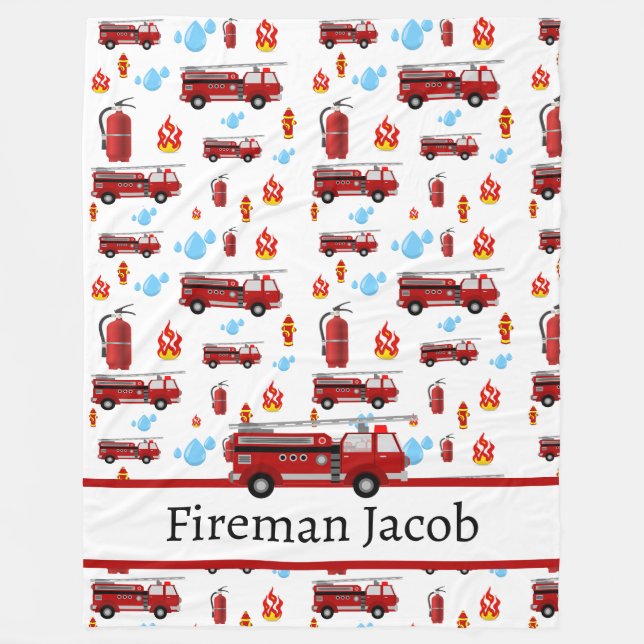 Brandmän Brandsläckare Brandbilar Brandbilar Brand Fleecefilt (Framsidan)