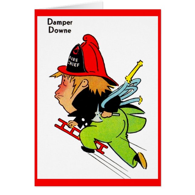 Brandman Damper Downe Hälsningskort (Framsidan)