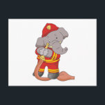 Brandman Elephant Tshirts och Gifts Vykort<br><div class="desc">Om du är tittar för en söt och färglös brandkampdesign,  så har du hittat den! Eldkombattant Elephant T-shirts,  sweatshirts,  hoar,  muggar,  kort,  klistermärken,  knappar och andra brandkårer och gåvor med en söt elefantbrandman som ska spruta sig med slangen av misstag!</div>