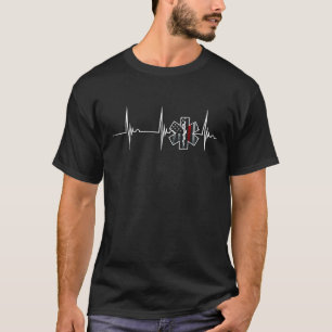 Brandman EMS Hjärtbeat EKG Puls Räddare T Shirt