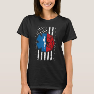 Brandman Emt Us Flagga Emt Brandman Ems 3 T Shirt