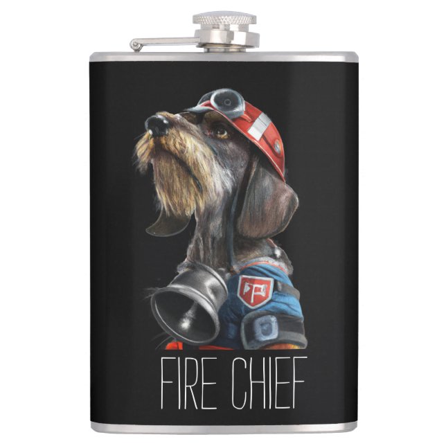 Brandman Fire Chief Wire-Hair Dachshund Hund Fickplunta (Framsidan)