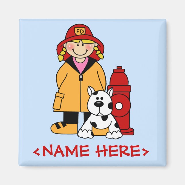 Brandman (flicka) magnet (Framsidan)