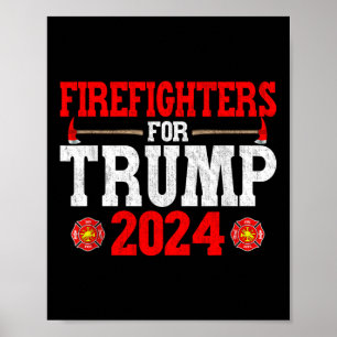 Brandmän för Trump 2024 Funny Firefighter Manar Poster