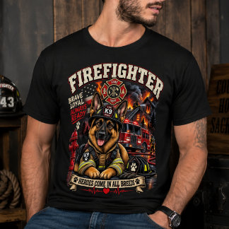 Brandman German Shepherd – K9 Räddningshund Hjälte T Shirt