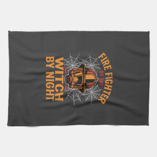 Brandman Halloween Häxa Natt Design Kökshandduk