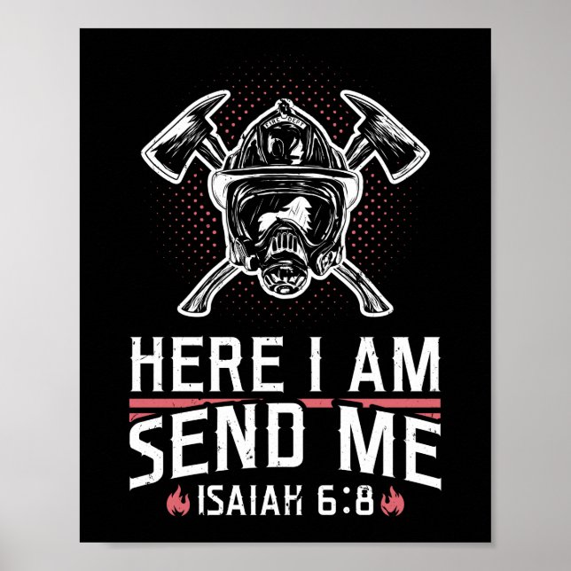Brandman här skickar jag Isaiah 6:8 Poster (Framsidan)