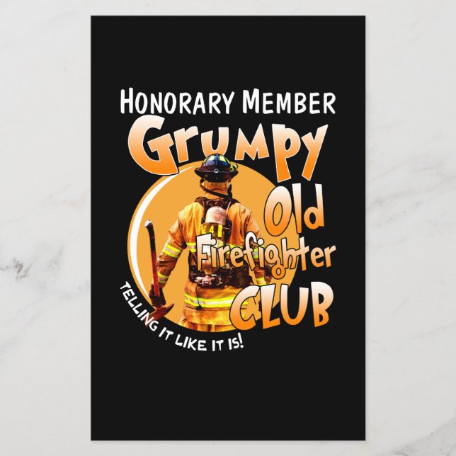 Brandman | Hedersmedlem Grumpy Firefighter Flygblad (Framsidan)