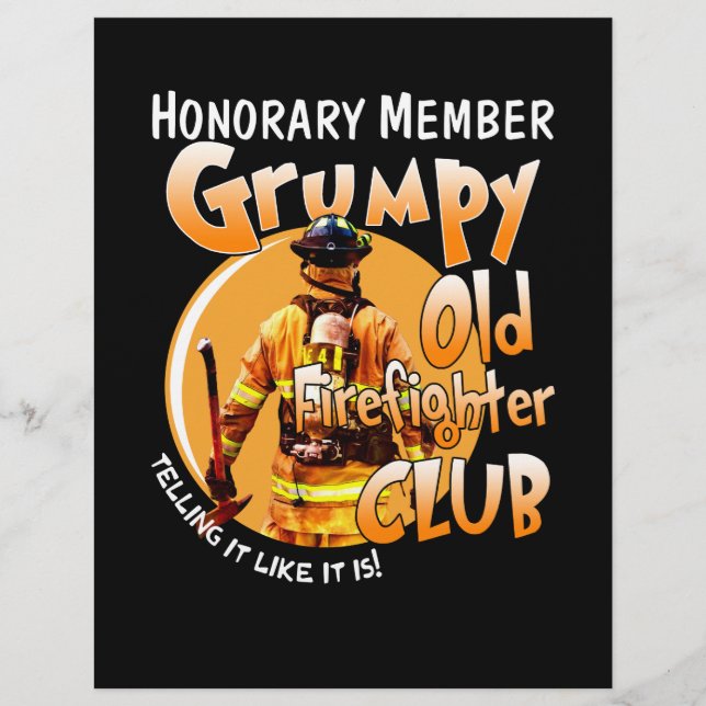 Brandman | Hedersmedlem Grumpy Firefighter Reklamblad (Framsidan)
