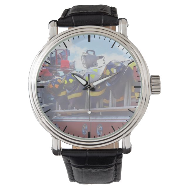 Brandmän - Helmet på Fire Lastbil Armbandsur (Framsida)